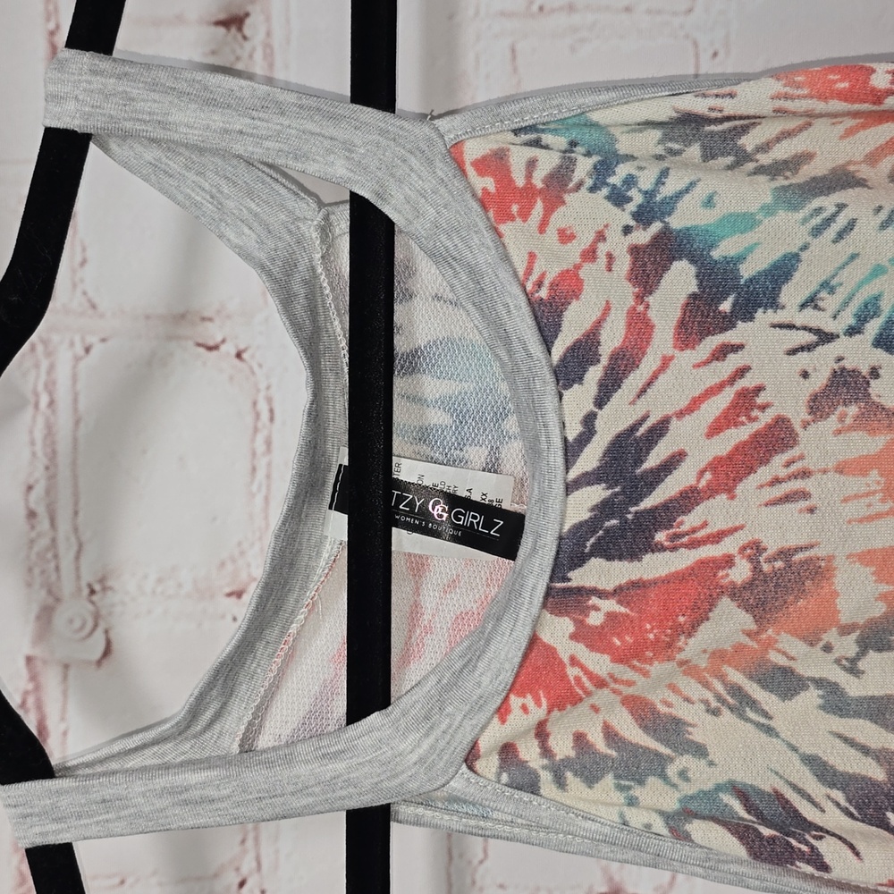 Glitzy Girlz Vibrant Tie-Dye Tank Top Womens Size 4x - Picture 2 of 9